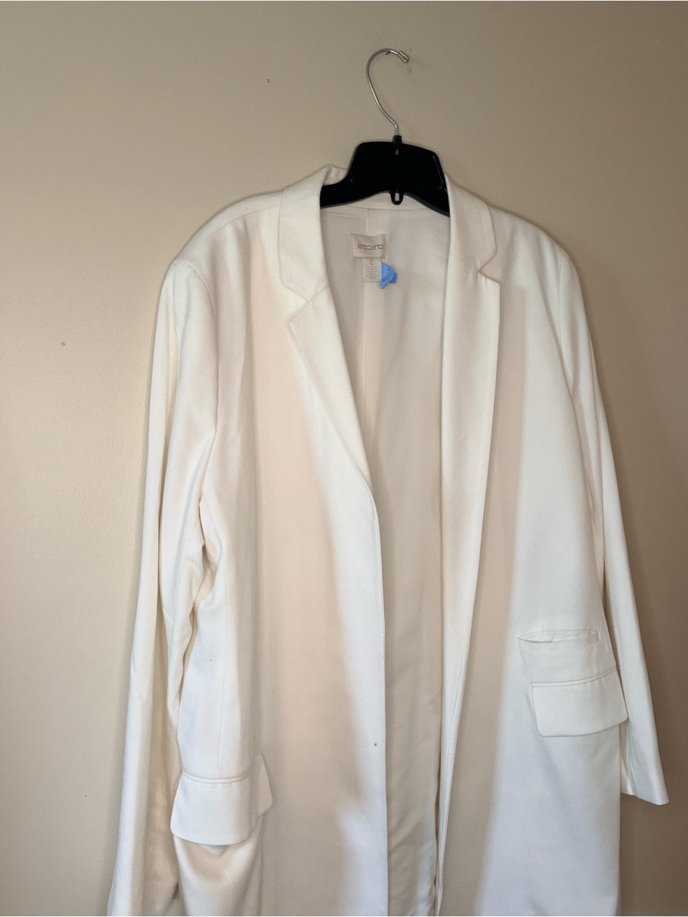 Chico's Cream Open-Front Long Blazer_chicos size 2